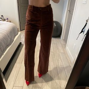Aritzia Wilfred Velvet brown pants